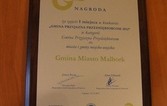 Malbork z tytułem "Gmina Przyjazna Przedsiębiorcom"