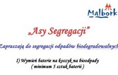 "Asy Segregacji" wymienią zużyte baterie na koszyki na bioodpady