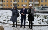 Symboliczne wkopanie łopaty na placu budowy 15 budynku MTBS